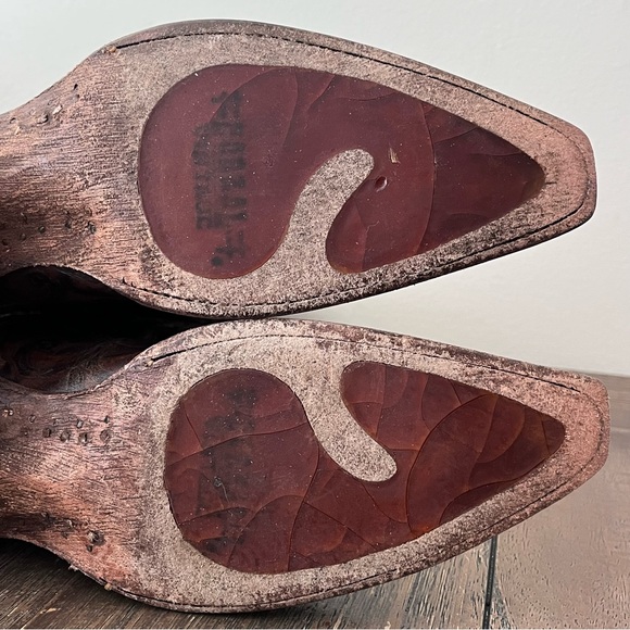 Corral Brown Leather Embroidered Western Cowboy Boots Womens size 9 - Picture 11 of 12